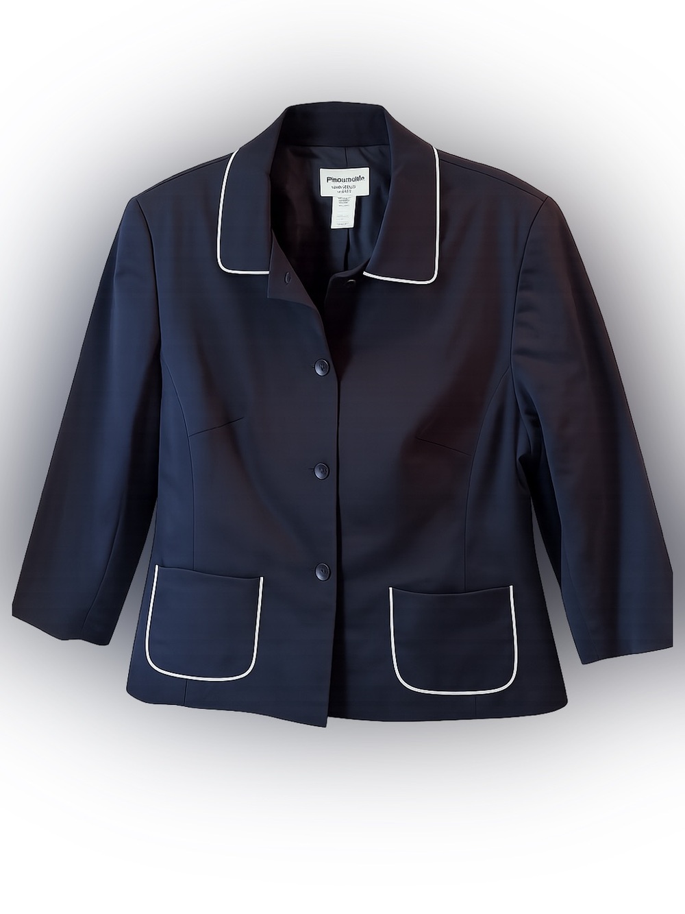 Vintage Pendleton Women’s Blazer 18W Black Piped Trim Jacket EUC Classic